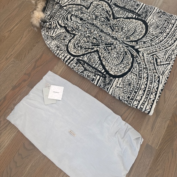 Authentic Emilio Pucci Jacquard Cape w/Fox Fur Color -S - Picture 3 of 8